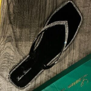 Lauren Lorraine Black and Silver Sandals